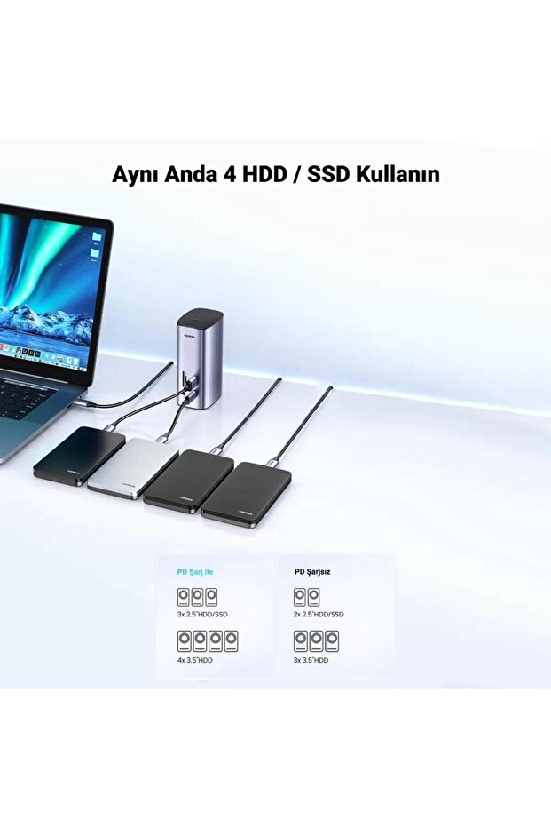 Type-c 12 Çıkışlı 8k Hdmı Usb C Gen 3.1 Gigabit Rj45 Çalışma Istasyonu - 4