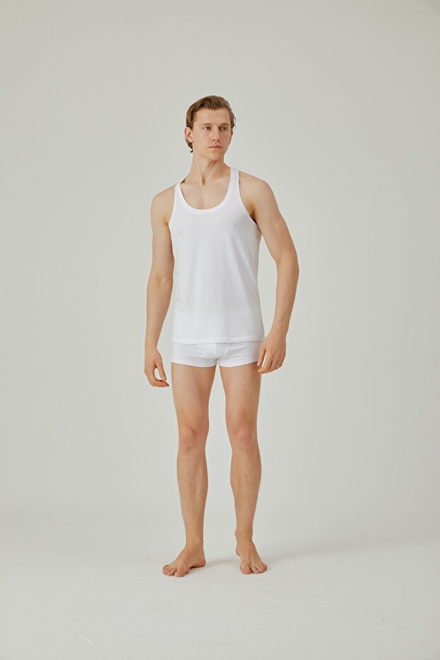 Men's White Halter Back Tank Top