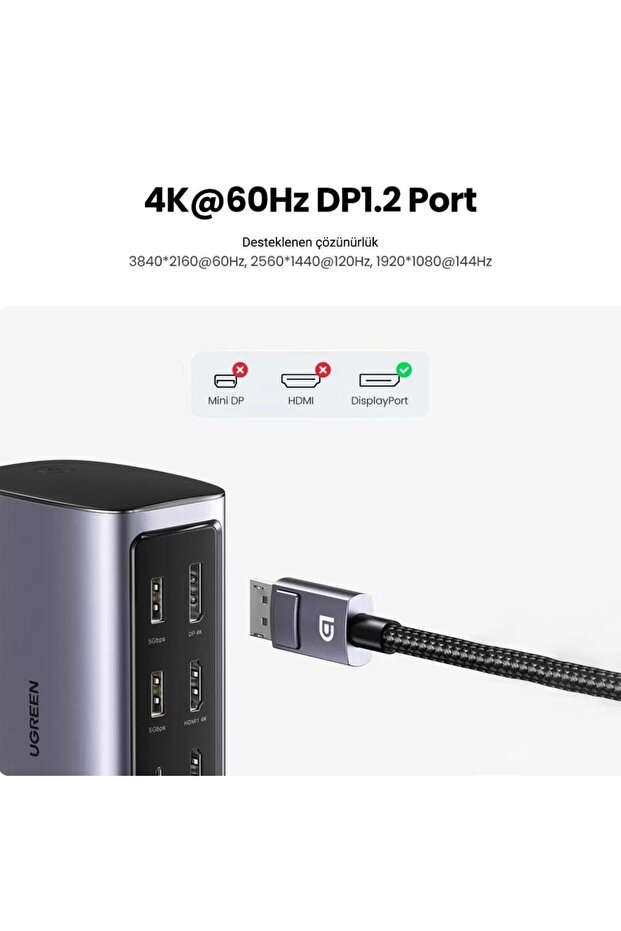 Type-c 12 Çıkışlı 8k Hdmı Usb C Gen 3.1 Gigabit Rj45 Çalışma Istasyonu - 8