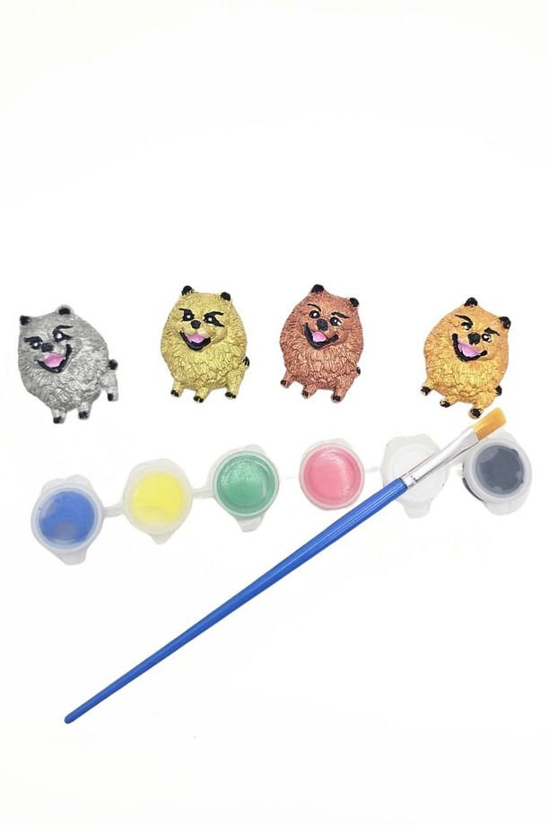 Okul Öncesi Eğitici Taş Boyama Seti 15'li Sevimli Köpekçik (4,5*3,3*1,6 CM) - 4