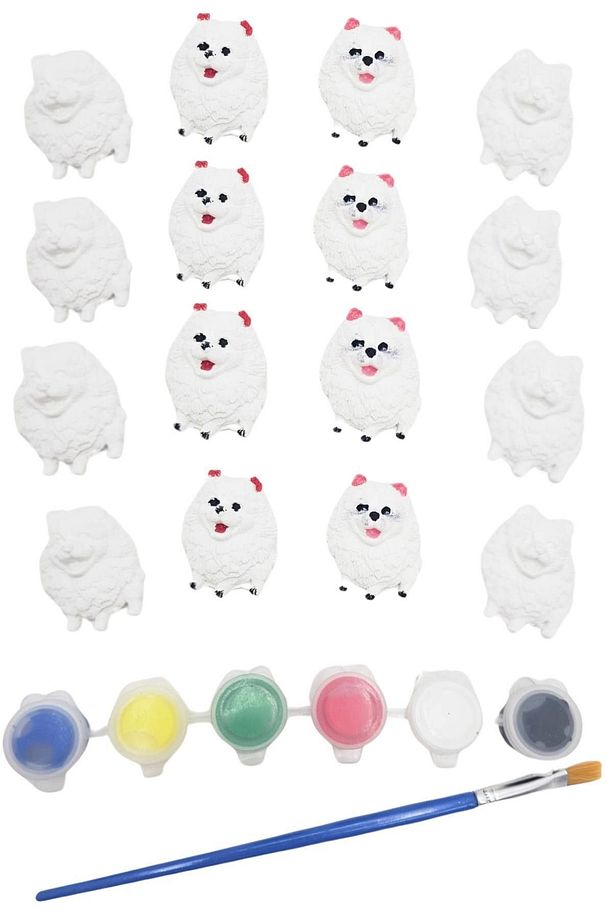 Okul Öncesi Eğitici Taş Boyama Seti 15'li Sevimli Köpekçik (4,5*3,3*1,6 CM) - 1