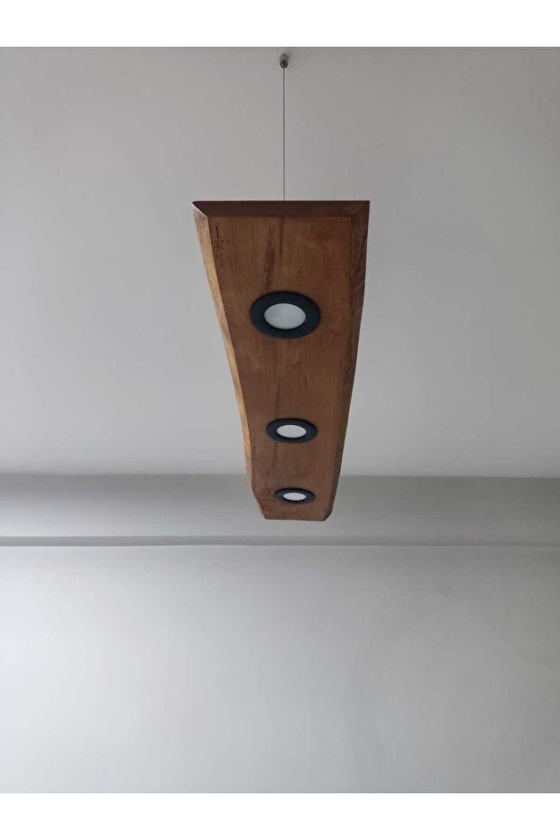 Meşe Ağacı Ahşap Spot Avize El Yapımı - 2