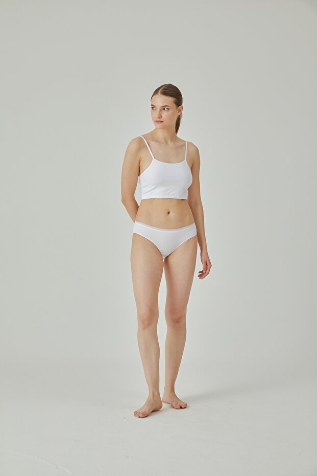 Women's White Brazilian Cut Panties