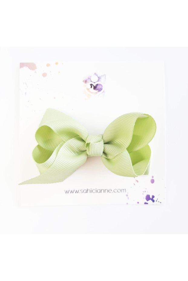 Butik Bowknot Hairless Baby Hair Clip, 8Cm-Pistachio Green