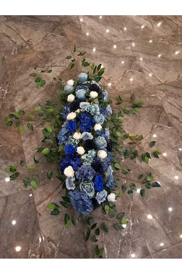 MAVİ 1 ADET MASA ÇİÇEĞİ DÜĞÜN ÇİÇEĞİ NİKAHA NİŞANA ÖZEL TAG  ÇİÇEĞİ - 1
