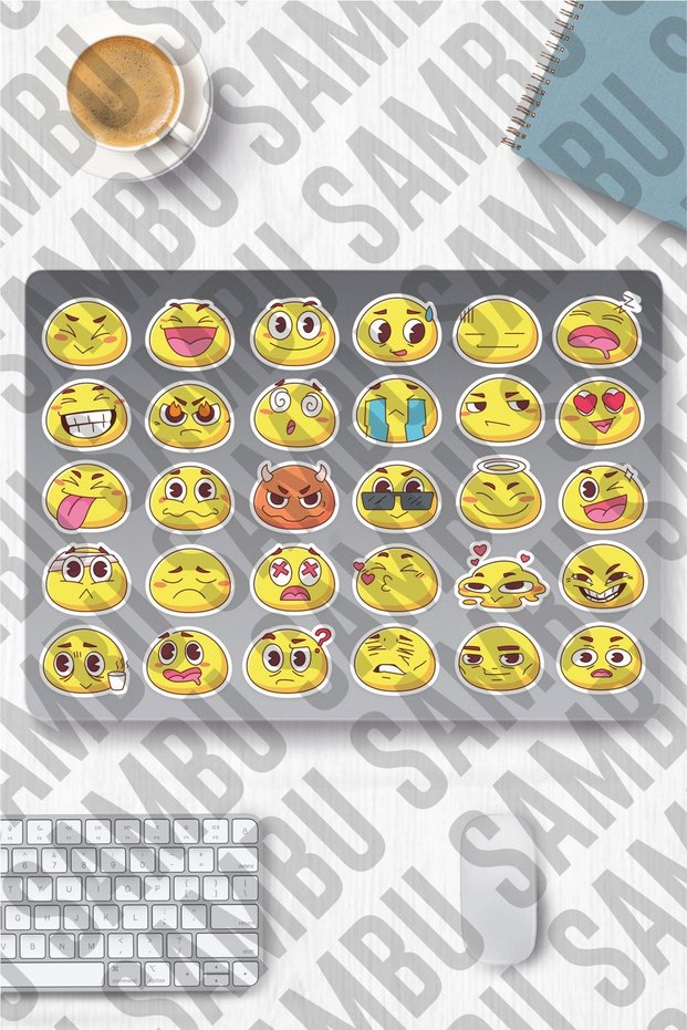 مجموعة ملصقات تحت عنوان Emoji - هاتف الكمبيوتر المحمول