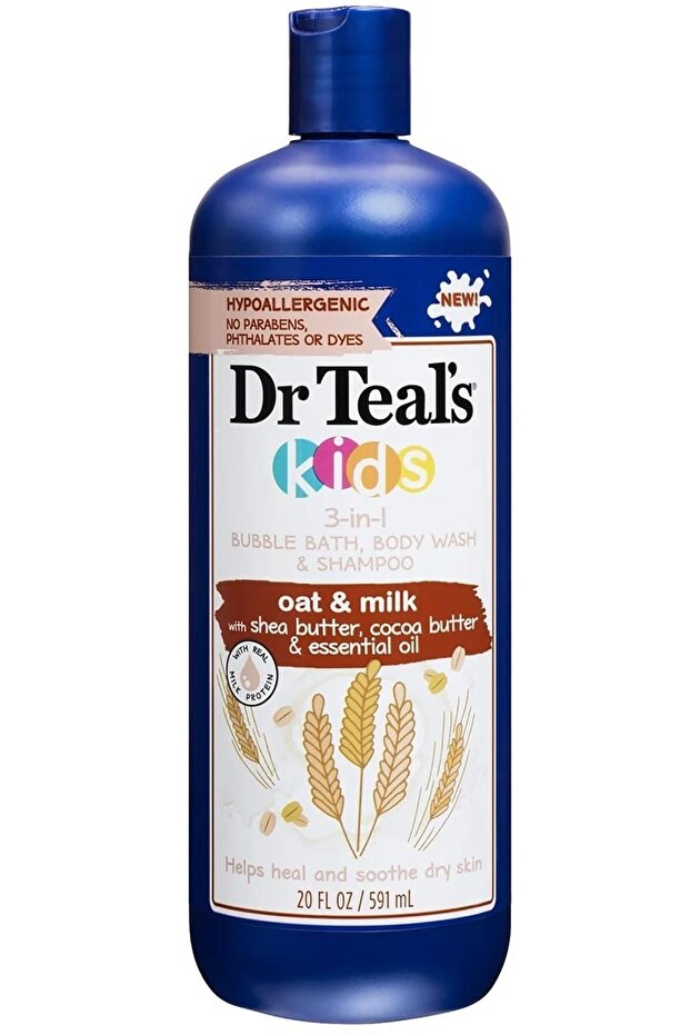 Dr.Teals Kids Oat & Milk 3in1 Bath Foam + Body Shampoo + Shampoo 591ML