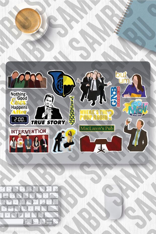 How I Met Your Mother Temalı Sticker Etiket Seti 2 - Laptop Notebook Telefon - 1