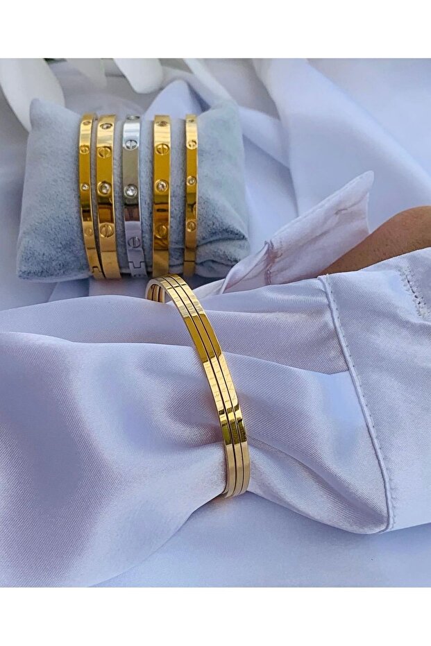 Kadın Çelik Ajda Bilezik ( Üçlü) - 1