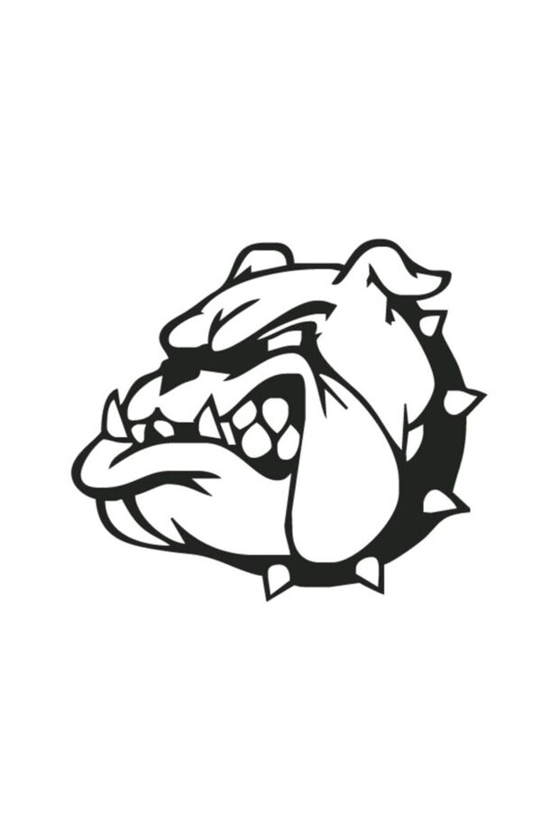 Bulldog Auto Sticker Car Glass Sticker Black 13x11 Cm