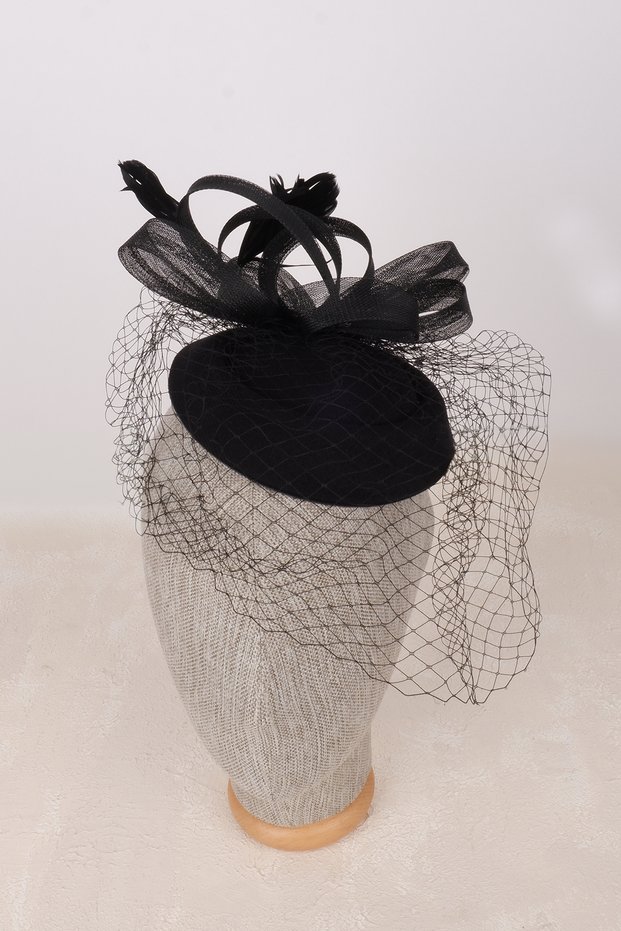 Tulle Veil Feathered Bridal Wedding Hat