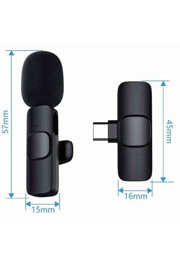 Android ile Uyumlu Type-C Kablosuz Mini Yaka Mikrofonu - 6