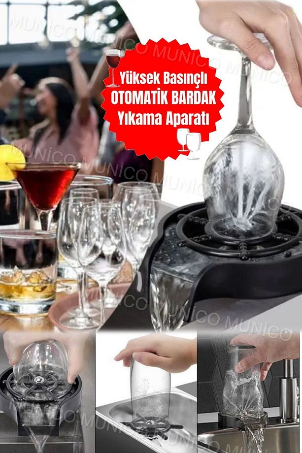 Mutfak Lavabo için Pratik Bardak Yıkama Makinesi Modern ve Kullanışlı Hortumlu Bardak Yıkama Cihazı - 6