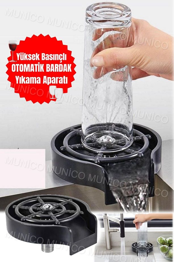 Mutfak Lavabo için Pratik Bardak Yıkama Makinesi Modern ve Kullanışlı Hortumlu Bardak Yıkama Cihazı - 3