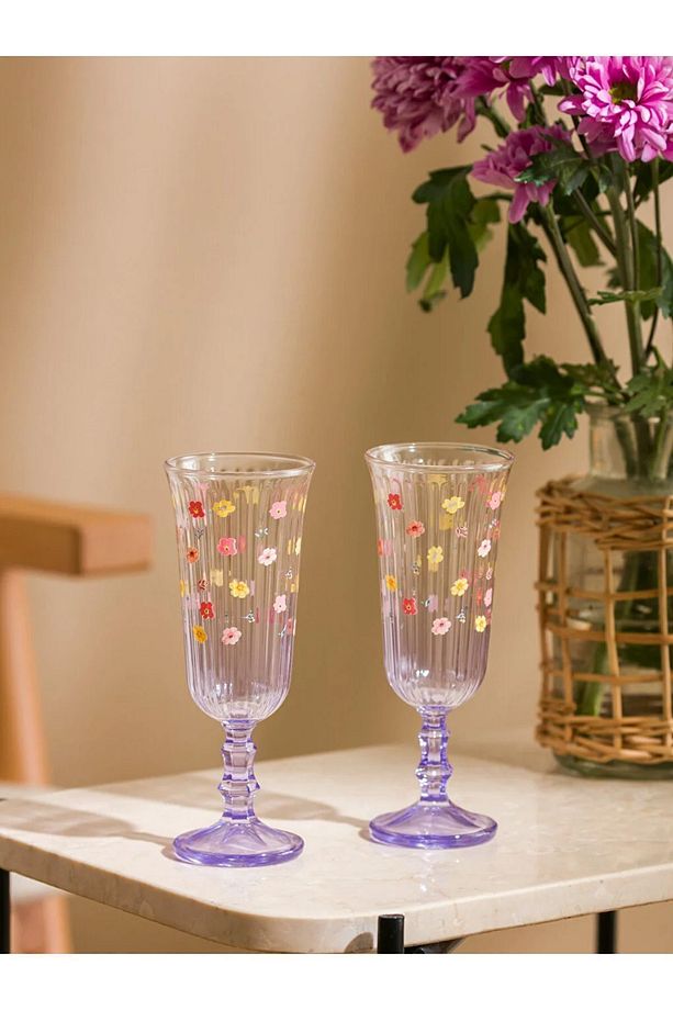 Desenli Su Bardağı 2'li 120 Ml - 2
