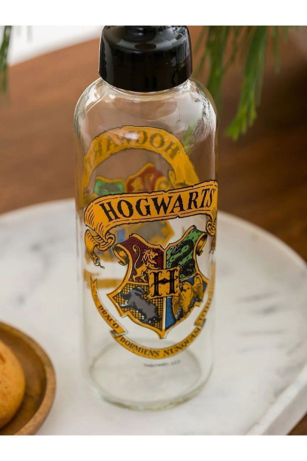 Lisanslı Harry Potter Hogwarts Baskılı Cam Matara 500 ml - 2