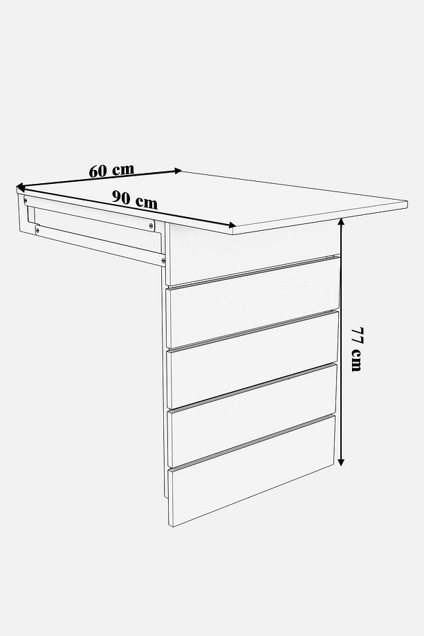 Fulya Duvara Monte Katlanabilir Pratik Yemek Masası Balkon Masası - 5