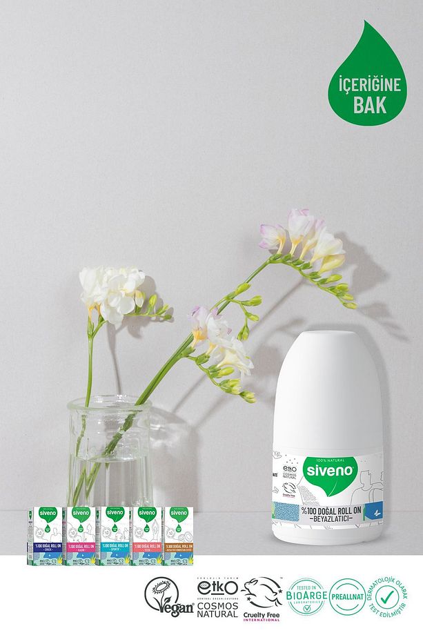 %100 Doğal Roll-On Beyazlatıcı Etkili Deodorant Ter Kokusu Önleyici Bitkisel Lekesiz 50 ml X2 Adet - 7