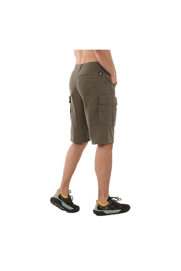 B0A5U1BA581-R Timberland Twill Cargo Short Erkek Şort Ve Kapri Yeşil - 4