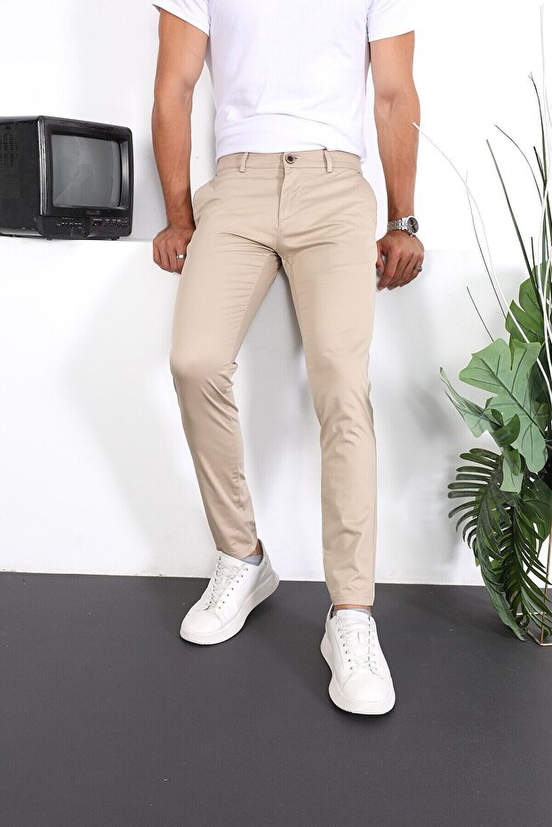 Men's Slim Fit Chino Trousers Lennberg
