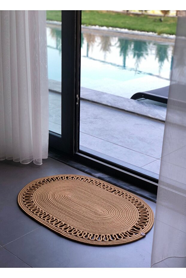 Jüt Kapı Önü Paspası, Bohem Tarzı Paspas, Yıkanabilir, Kapı Önü Paspası, Modern Paspas, Çift Taraflı - 4