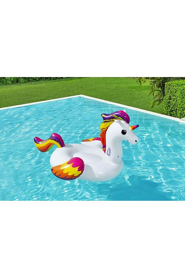 Unicorn Binici Şişme Bot - Unicorn Binici Bot -Şişme Tek Boynuzlu At-Havuz Unicorn Şişme 224x164 cm. - 7