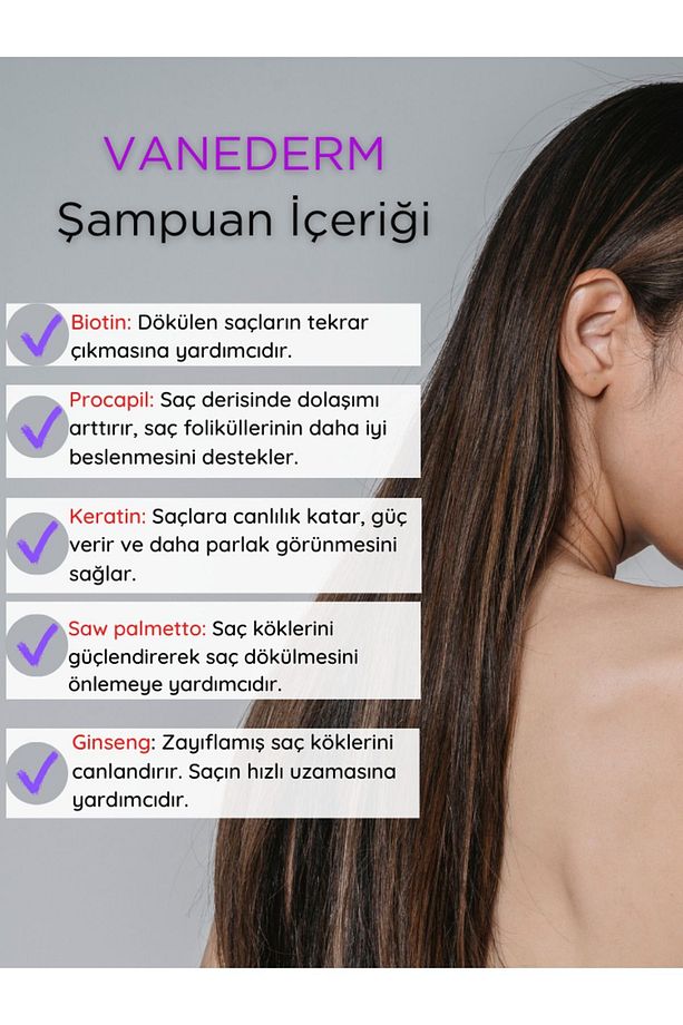 Vanederm Anti Hair Loss Dökülme Karşıtı Şampuan 300 ml - 4