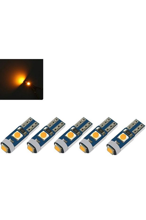 5 Adet Turuncu T5 Led Kilometre Kadran Ambians Aydınlatma Ampulü - 1