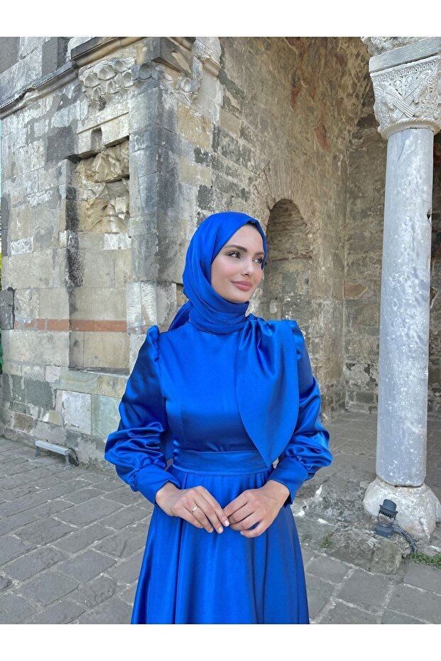 Bera Tesettür Abiye Saks - 5