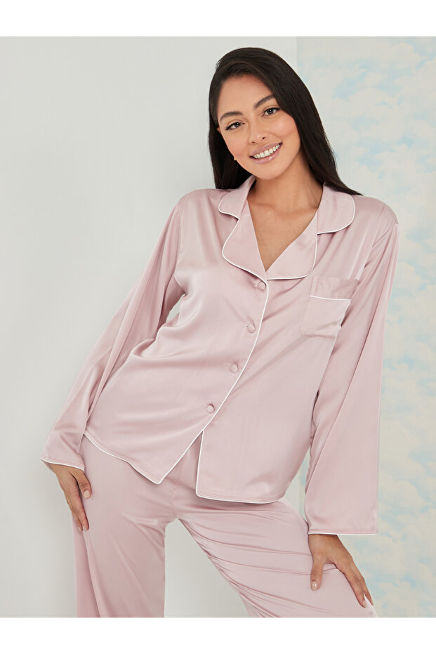 طقم قميص وبيجامة بأزرار أنبوبية مستقيمة - 2