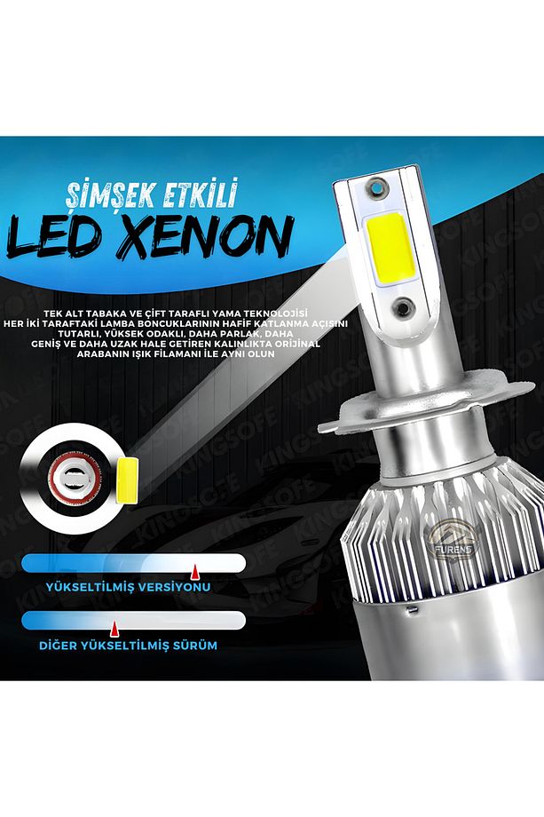 Fiat Tempra Sis Farı Uyumlu Şimşek Etkili Led Xenon Performance Series H1 - 5