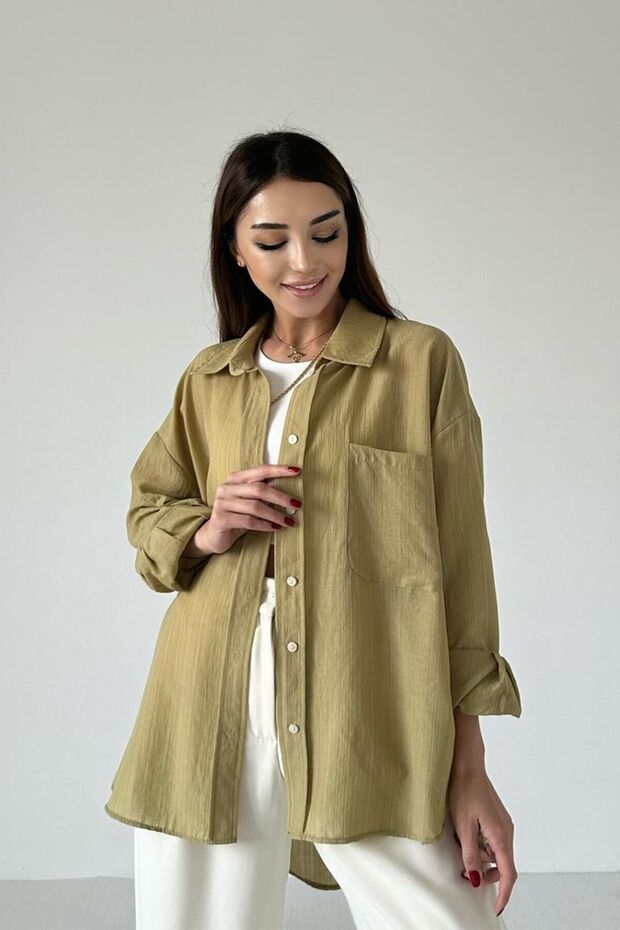 Kadın Oversize Gömlek - 2