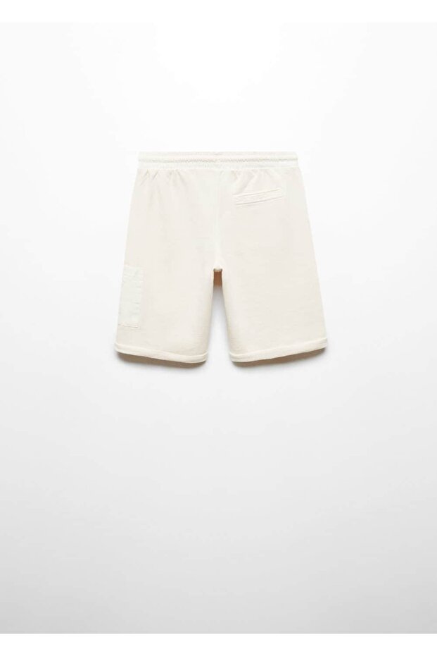Beli elastik pamuklu şort - 2