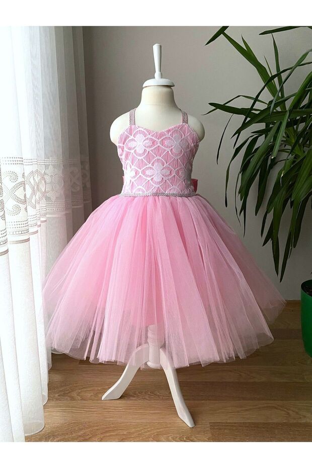Lace Jewelled Princess Wedding Dress Children's Evening Dress