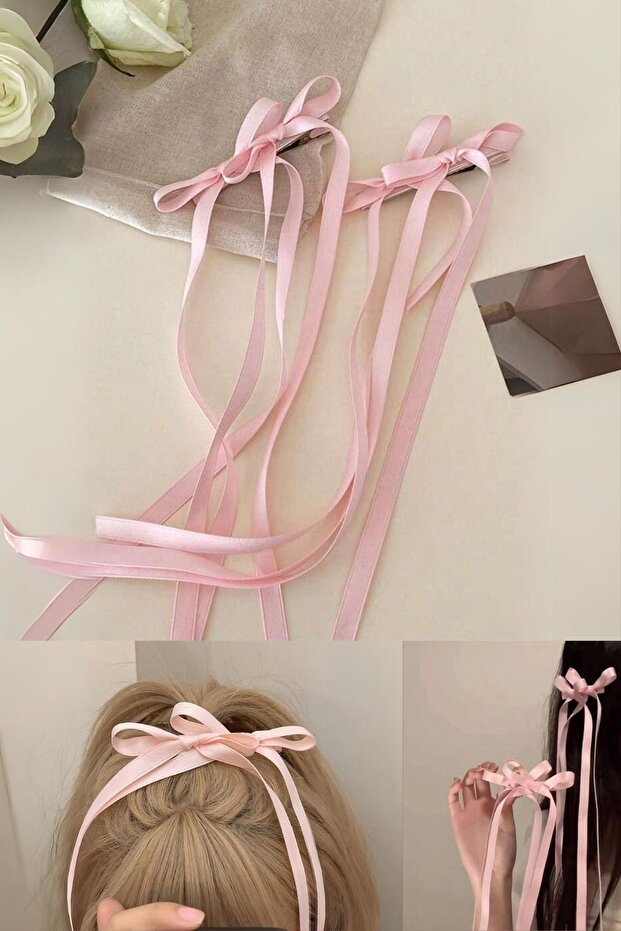 Women's 2-Piece Pink Collet Buckle Double Bow