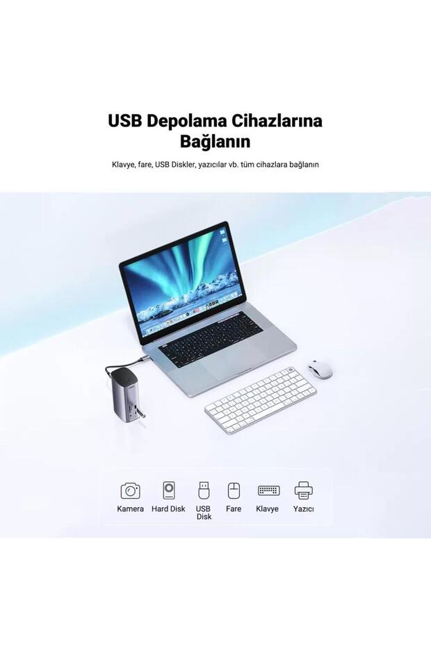 Type-c 12 Çıkışlı 8k Hdmı Usb C Gen 3.1 Gigabit Rj45 Çalışma Istasyonu - 3
