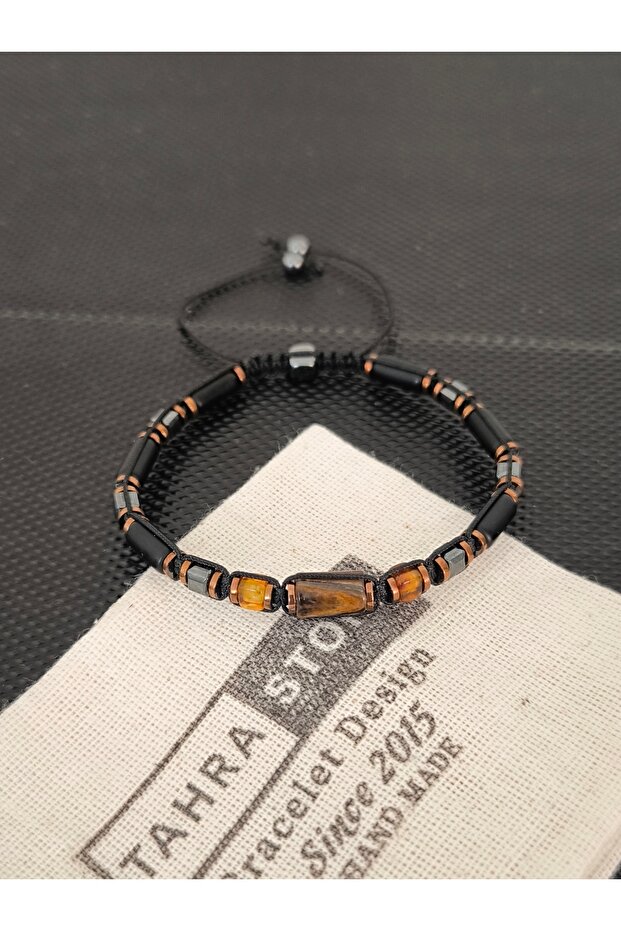 Damla Kehribar-Kaplangözü-Oniks Bileklik - 8