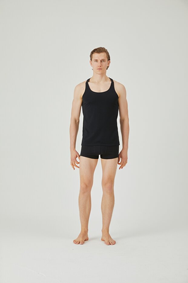 Men's Black Halter Back Tank Top