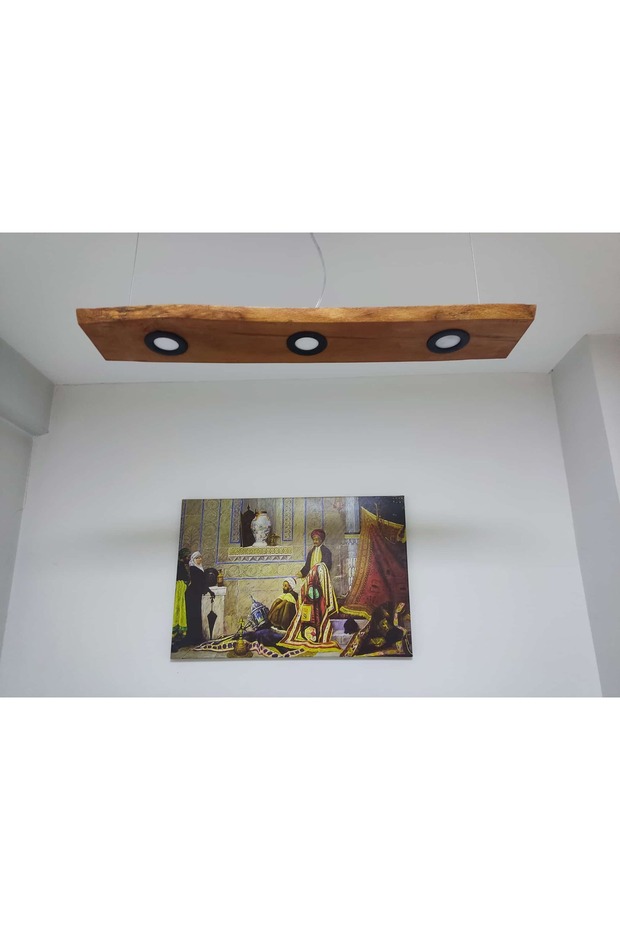 Meşe Ağacı Ahşap Spot Avize El Yapımı - 4