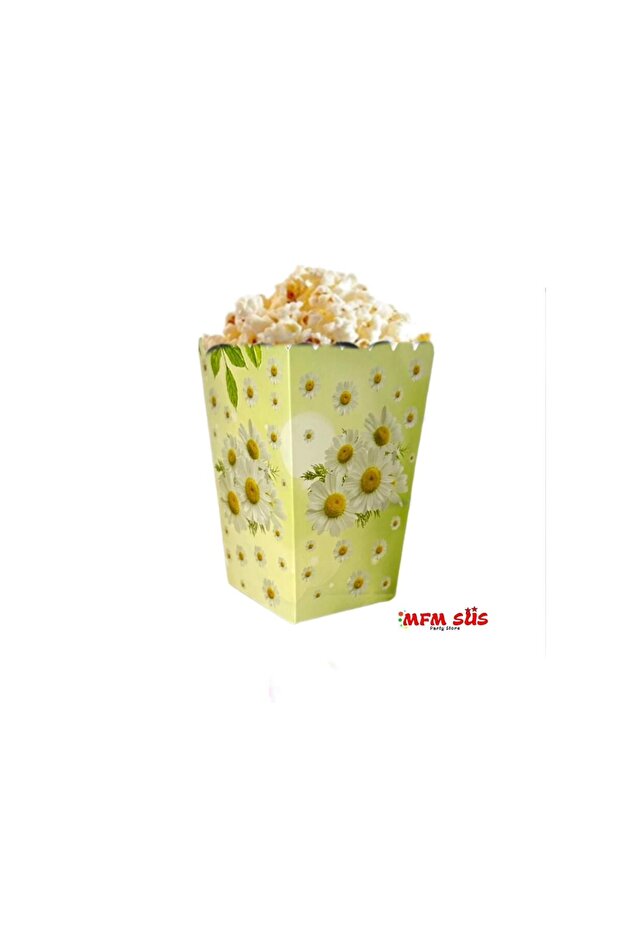 8 Pieces Daisy Themed Corn Box