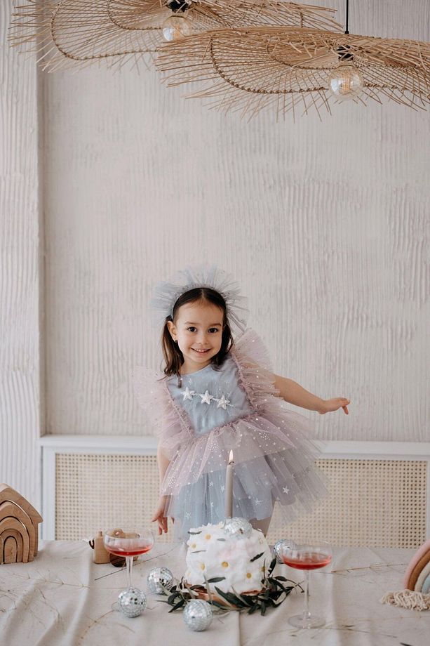 Frida Gümüş Tüllü Parti Elbisesi - 2