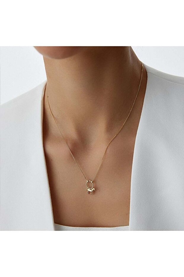 Minimal At Altın Kolye - 2