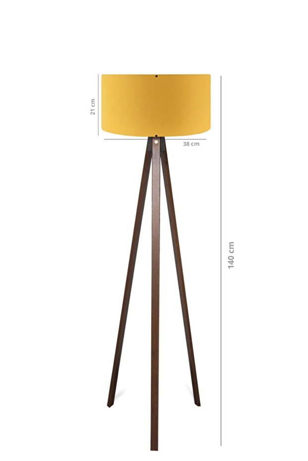 Kumaş Başlıklı Pratik Ahşap Üç Ayaklı Lambader Ayd-2216 - 3