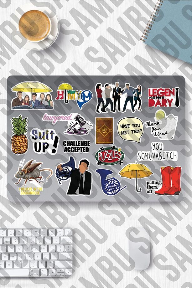 How I Met Your Mother Temalı Sticker Etiket Seti 1 - Laptop Notebook Telefon - 1