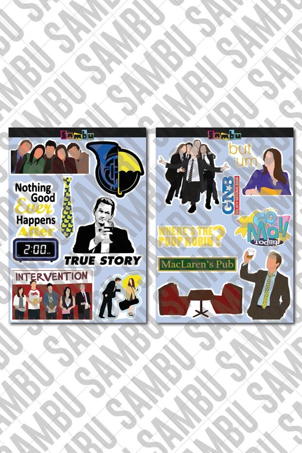 How I Met Your Mother Temalı Sticker Etiket Seti 2 - Laptop Notebook Telefon - 2