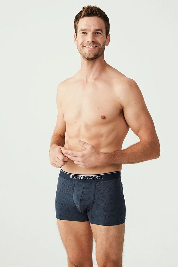 U.S. Polo Assn. Erkek Lacivert - Gri Melanj - İndigo 3 Lü Boxer 0SU.B8.0.A.T2.I.6DA3.N - 5