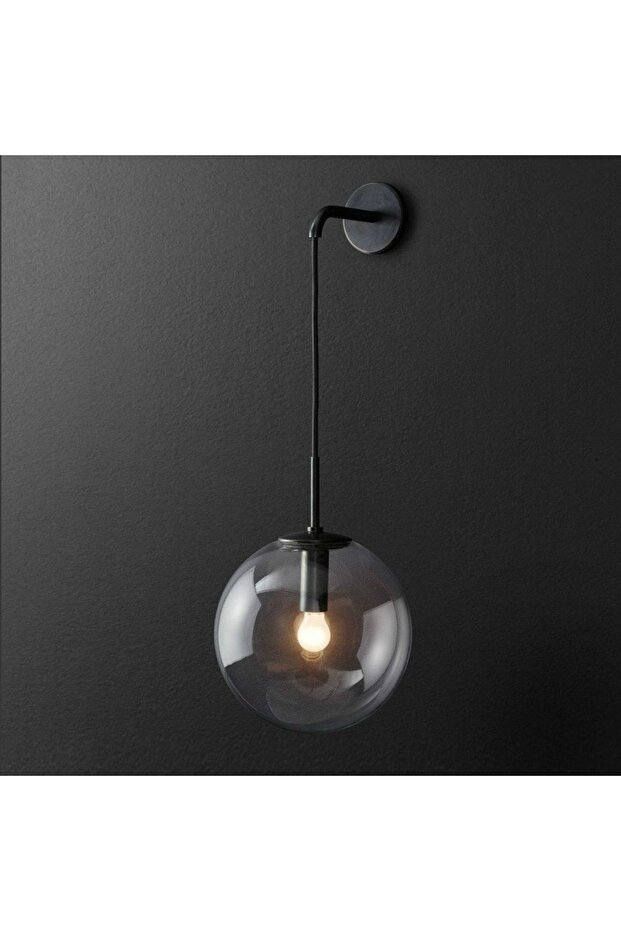 Cane Modern Design Living Room - Hall - Black Color Smoked Glass Wall Sconce