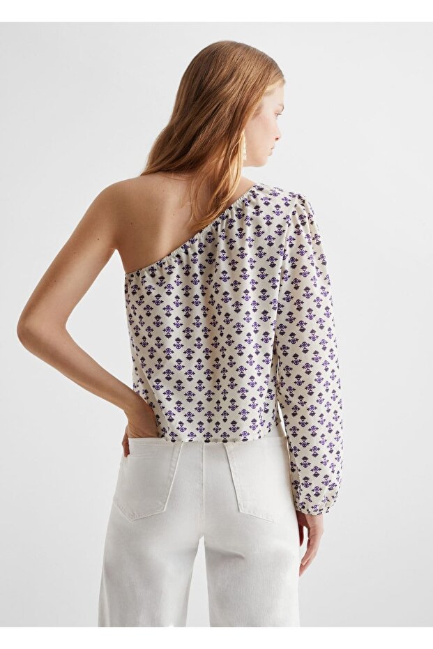 Patterned Asymmetrical Blouse - 4