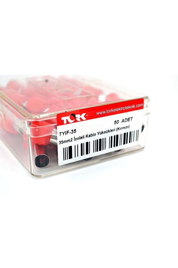 50 Adet 35mm² Kablo Yüksüğü Bakır Kırmızı Yüksük - 3