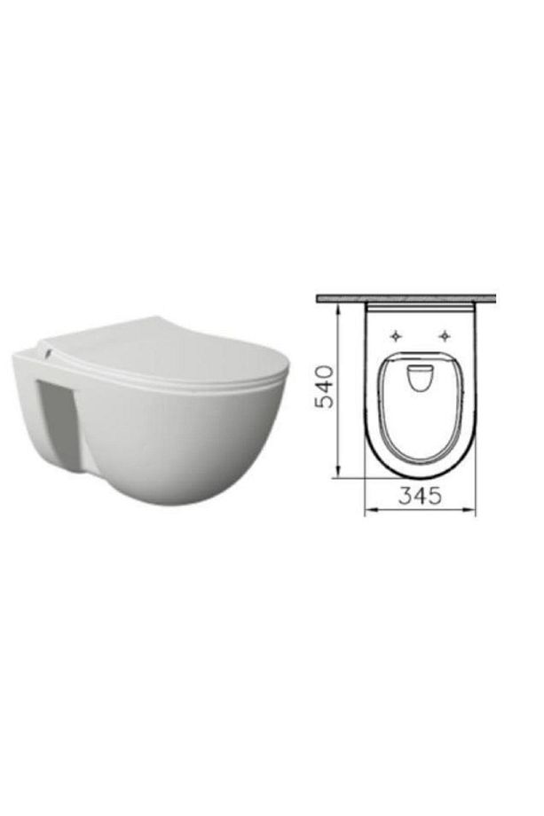 S40 Kanalsız Asma Klozet+yavaş Kapak+ Gömme Rezervuar Set - 4